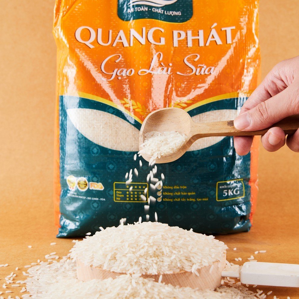 Gạo Sạch Quang Phát Lài Sữa (túi 5kg)